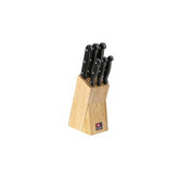 6Pc Knife Set W/Wdn Block- Silver & Wood